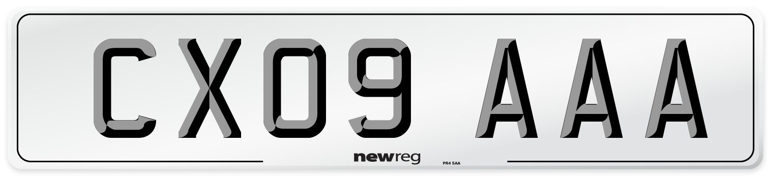 CX09 AAA Number Plate from New Reg